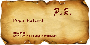 Popa Roland névjegykártya